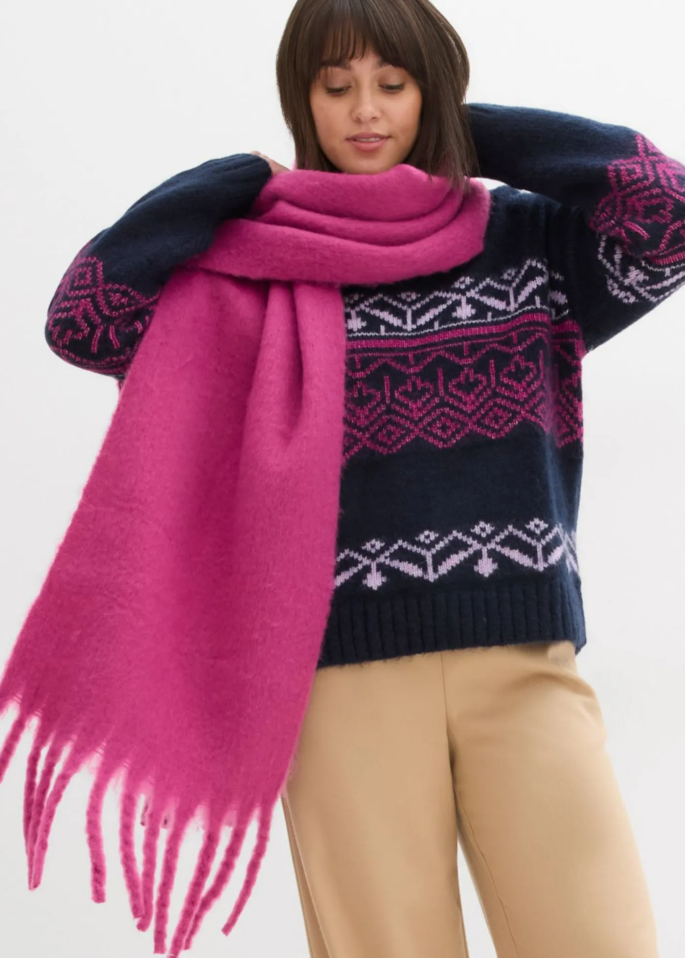 Mujer bonprix bonprix Jersey con patrón nórdico