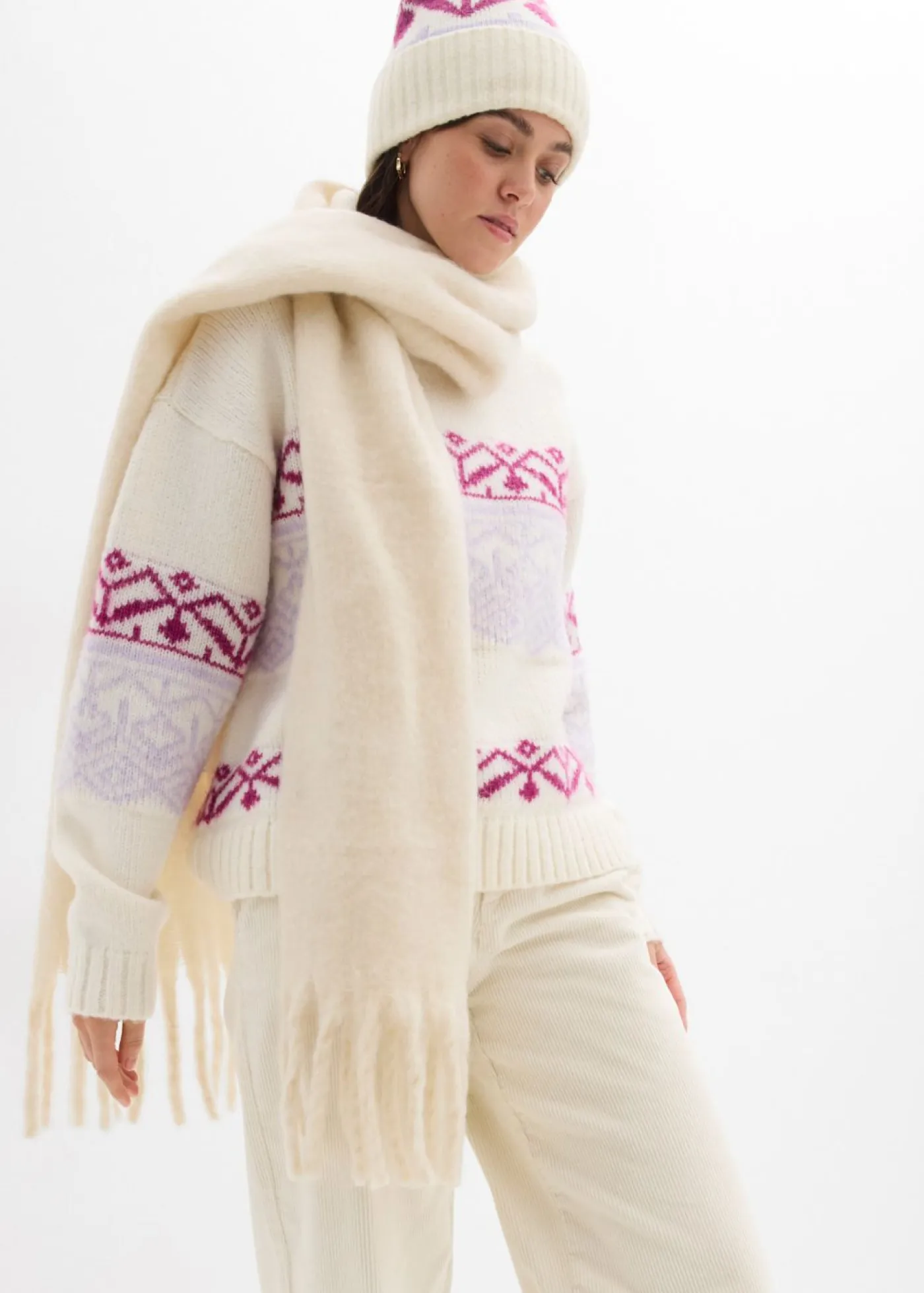 Mujer bonprix bonprix Jersey con patrón nórdico