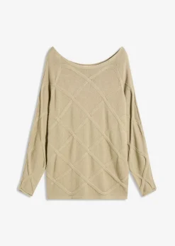 Mujer bonprix bonprix Jersey con patrón trenzado horizontal