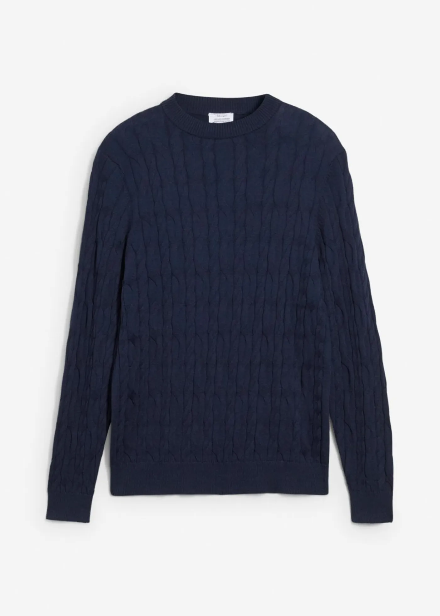 bonprix bonprix Jerséis Y Cárdigans>Jersey con patrón trenzado de algodón reciclable Azul marino