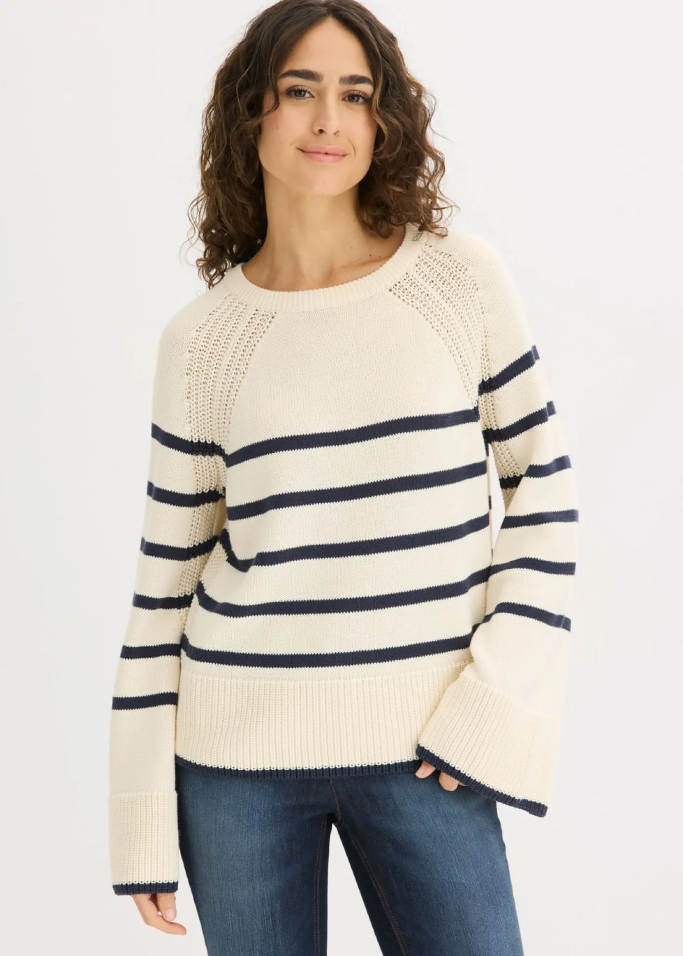 Mujer bonprix bonprix Jersey con rayas en contraste