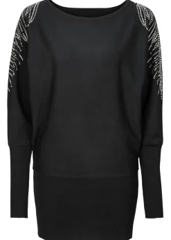 Mujer bonprix bonprix Jersey con strass en los hombros