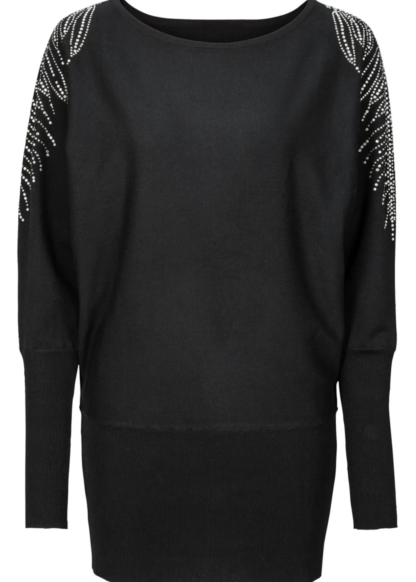 Mujer bonprix bonprix Jersey con strass en los hombros