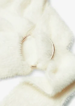 bonprix bonprix Jerséis|Ropa De Punto>Jersey cruzado con accesorio Blanco lana