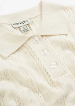 bonprix bonprix Premium|Jerséis>Jersey de ajour con mezcla de seda Blanco