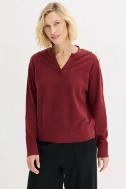 Mujer bonprix bonprix Jersey de algodón con detalle de botones