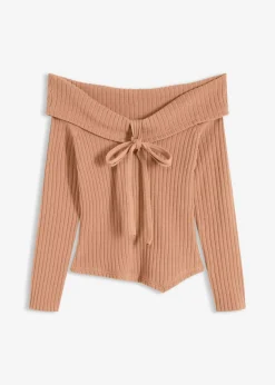 bonprix bonprix Jerséis|Ropa De Punto>Jersey de canalé sorbete de chocolate