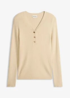 Mujer bonprix bonprix Jersey de canalé con viscosa