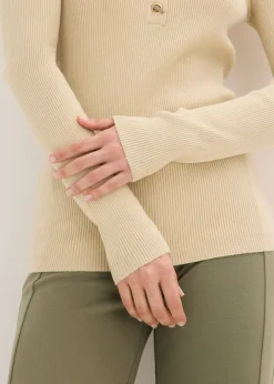 Mujer bonprix bonprix Jersey de canalé con viscosa