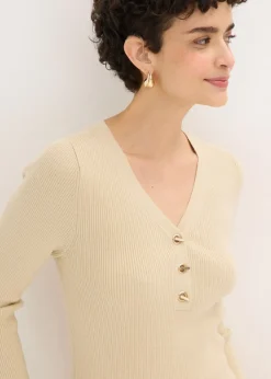 Mujer bonprix bonprix Jersey de canalé con viscosa