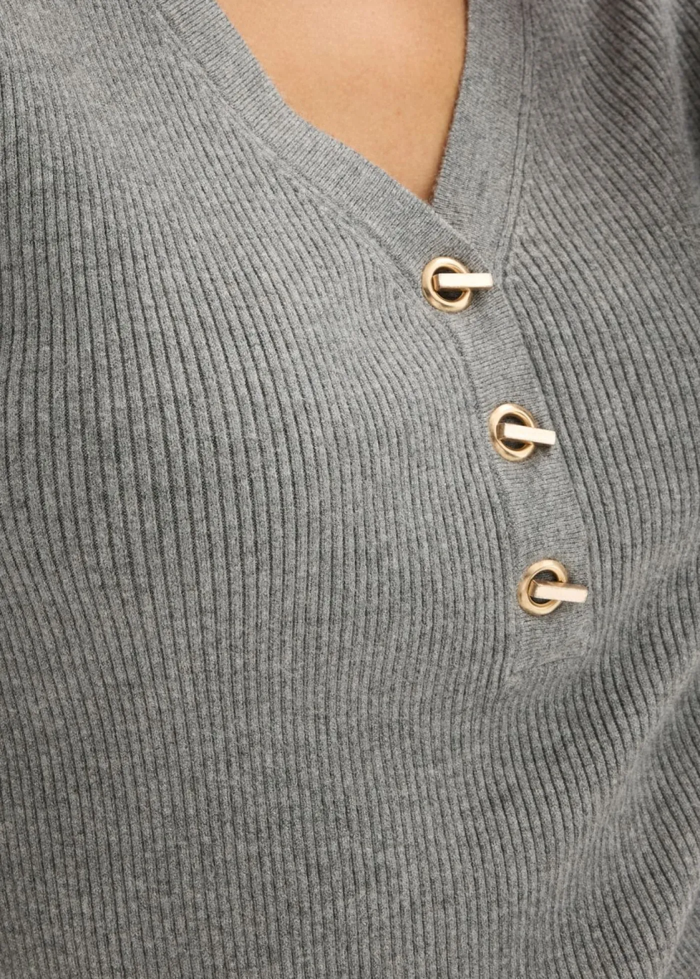 bonprix bonprix Jerséis|Ropa De Punto>Jersey de canalé con viscosa Gris jaspeado