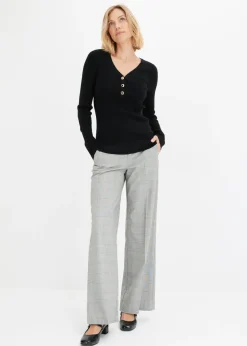 Mujer bonprix bonprix Jersey de canalé con viscosa