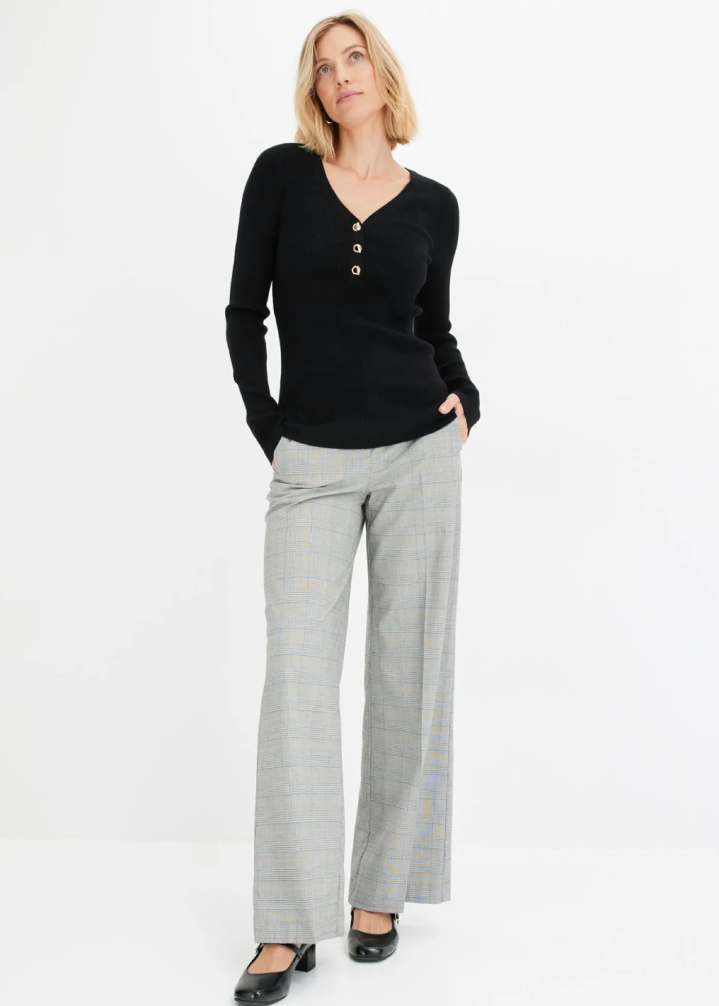 Mujer bonprix bonprix Jersey de canalé con viscosa