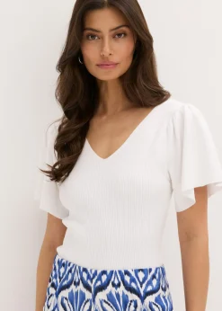 Mujer bonprix bonprix Jersey de canalé de mezcla de viscosa