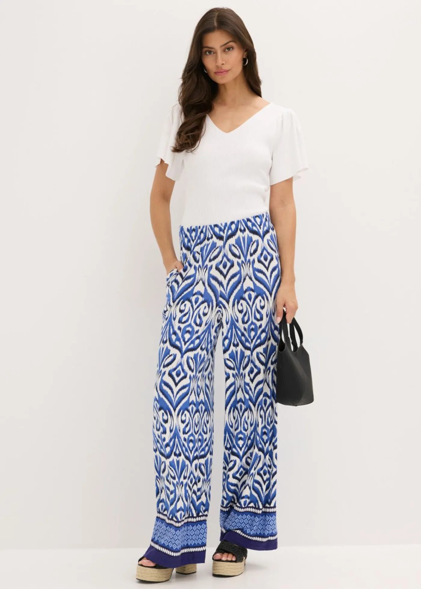 Mujer bonprix bonprix Jersey de canalé de mezcla de viscosa