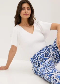 Mujer bonprix bonprix Jersey de canalé de mezcla de viscosa