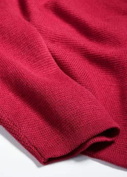 bonprix bonprix Jerséis|Ropa De Punto>Jersey de canalé Milano con cuello redondo Rosa/baya