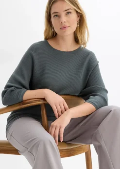 Mujer bonprix bonprix Jersey de canalé oversize de mezcla de viscosa