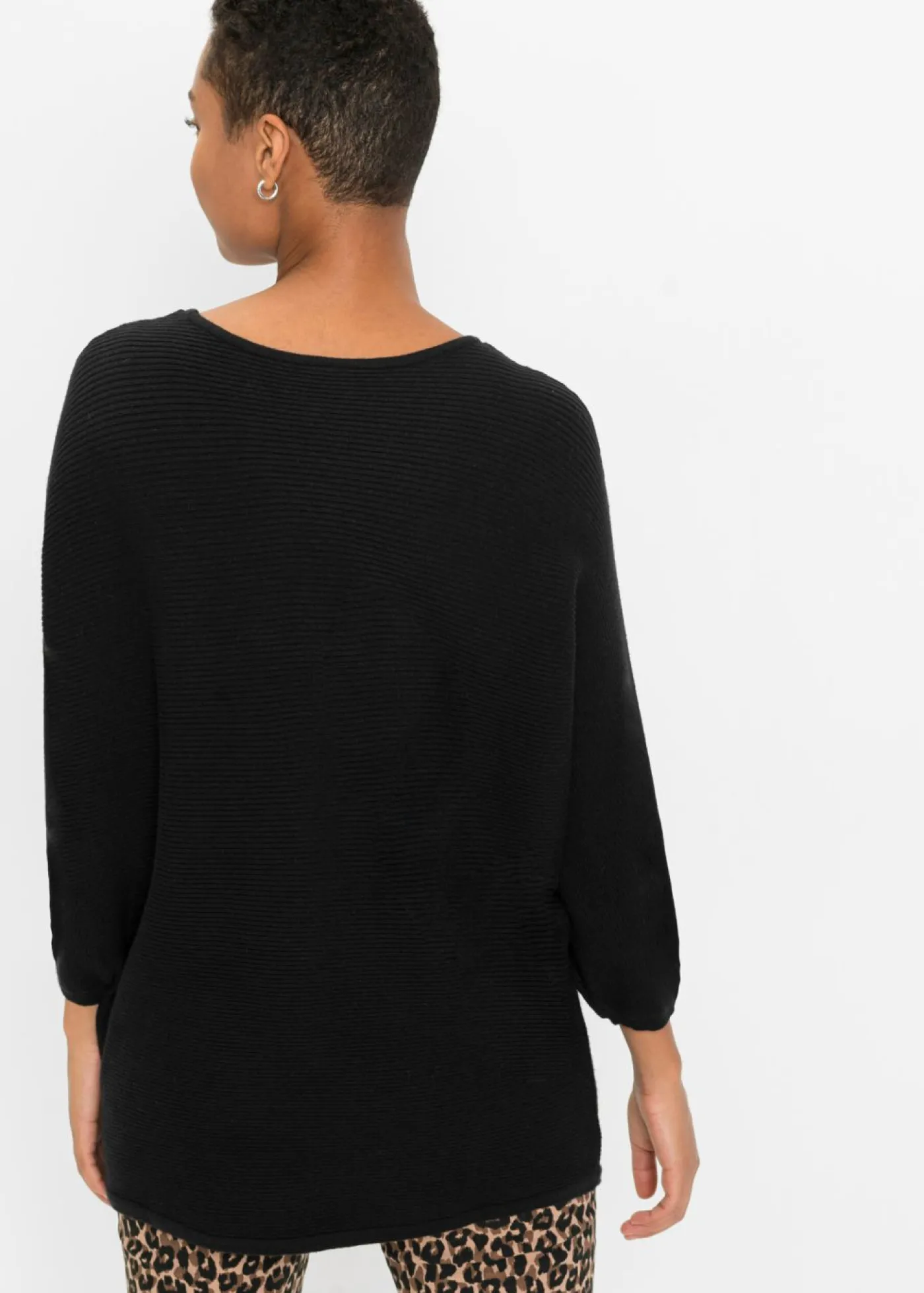 Mujer bonprix bonprix Jersey de canalé oversize de mezcla de viscosa