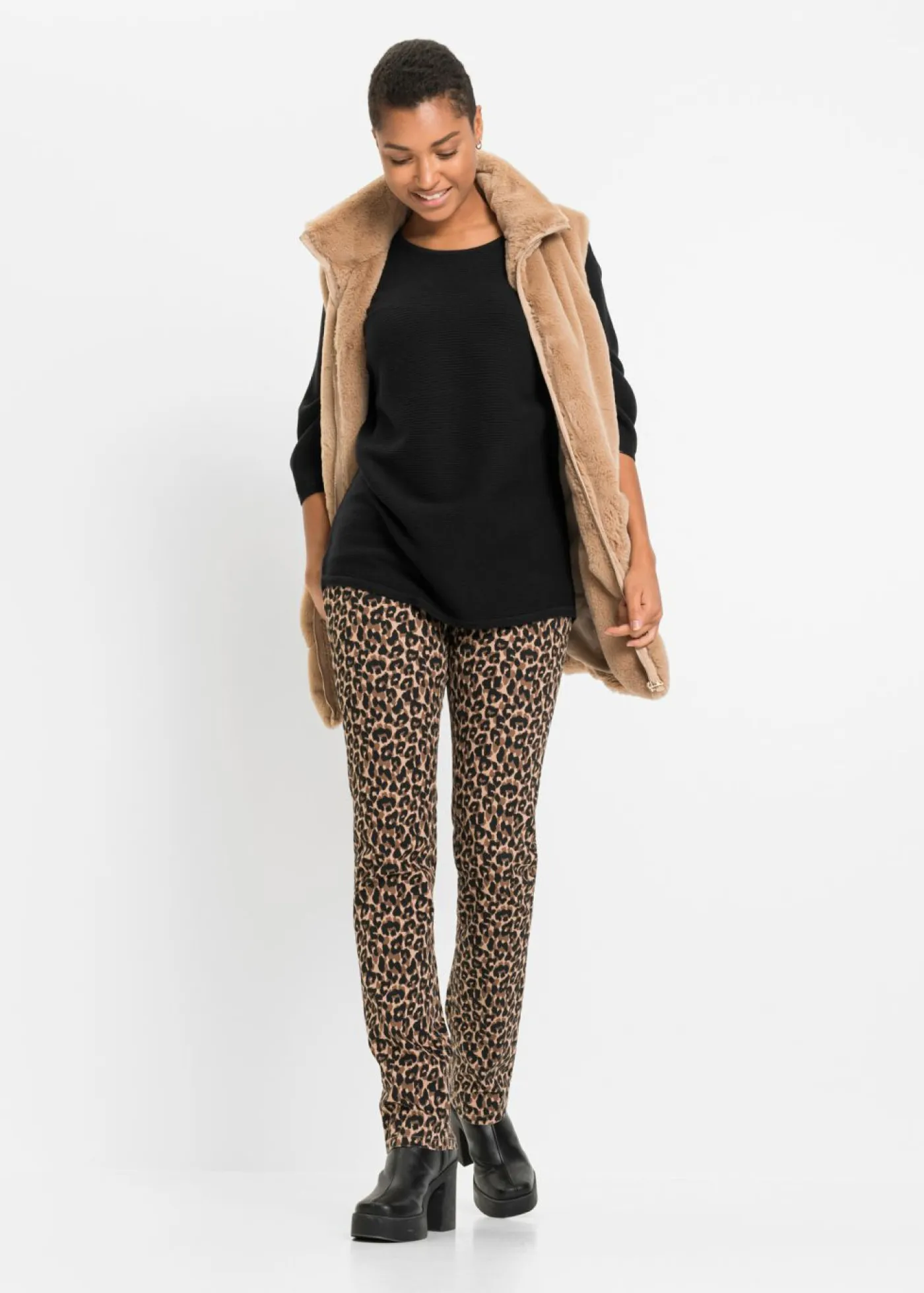 Mujer bonprix bonprix Jersey de canalé oversize de mezcla de viscosa