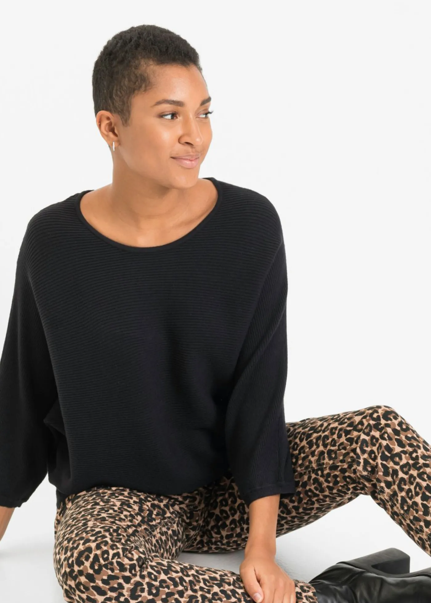 Mujer bonprix bonprix Jersey de canalé oversize de mezcla de viscosa