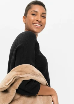 Mujer bonprix bonprix Jersey de canalé oversize de mezcla de viscosa