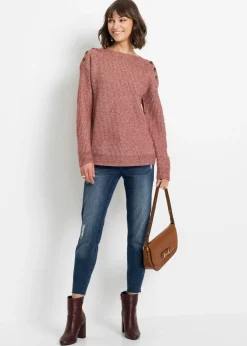 Mujer bonprix bonprix Jersey de corte holgado con botones