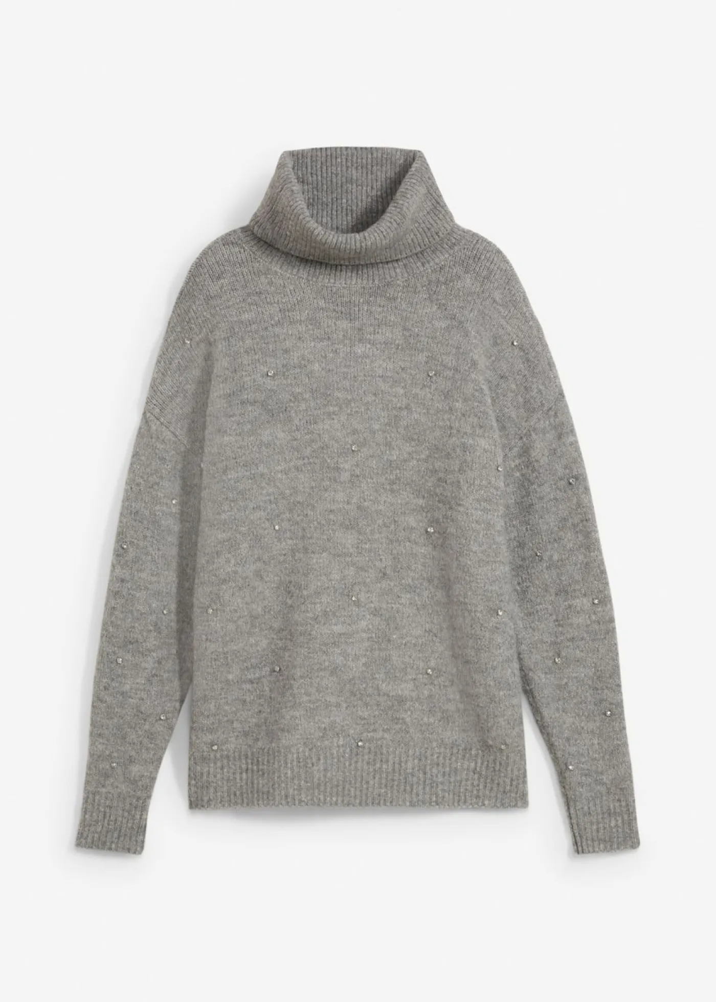 bonprix bonprix Jerséis|Ropa De Punto>Jersey de cuello alto Gris jaspeado