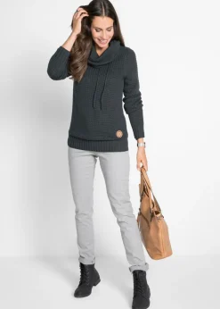 Mujer bonprix bonprix Jersey de cuello alto con cordones