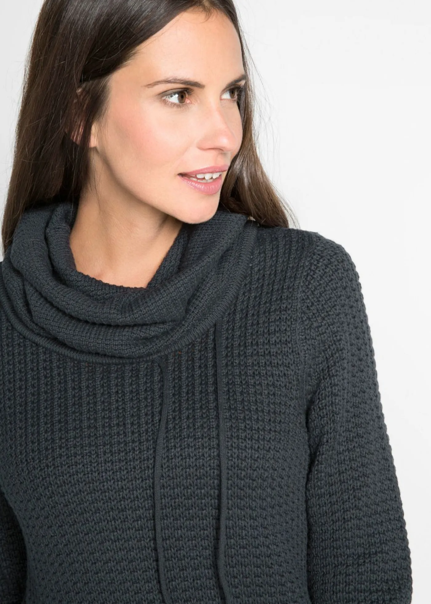 Mujer bonprix bonprix Jersey de cuello alto con cordones