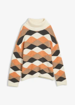 Mujer bonprix bonprix Jersey de cuello alto con patrón