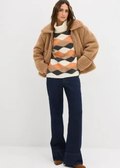 Mujer bonprix bonprix Jersey de cuello alto con patrón