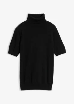 bonprix bonprix Básicos|Jerséis>Jersey de cuello alto y manga corta Negro