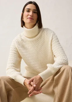 Mujer bonprix bonprix Jersey de cuello vuelto con lana merino