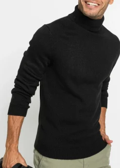 Hombre bonprix bonprix Jersey de cuello vuelto con puños acanalados