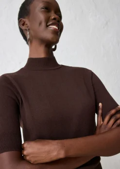 Mujer bonprix bonprix Jersey de cuello vuelto con mezcla de lana suave