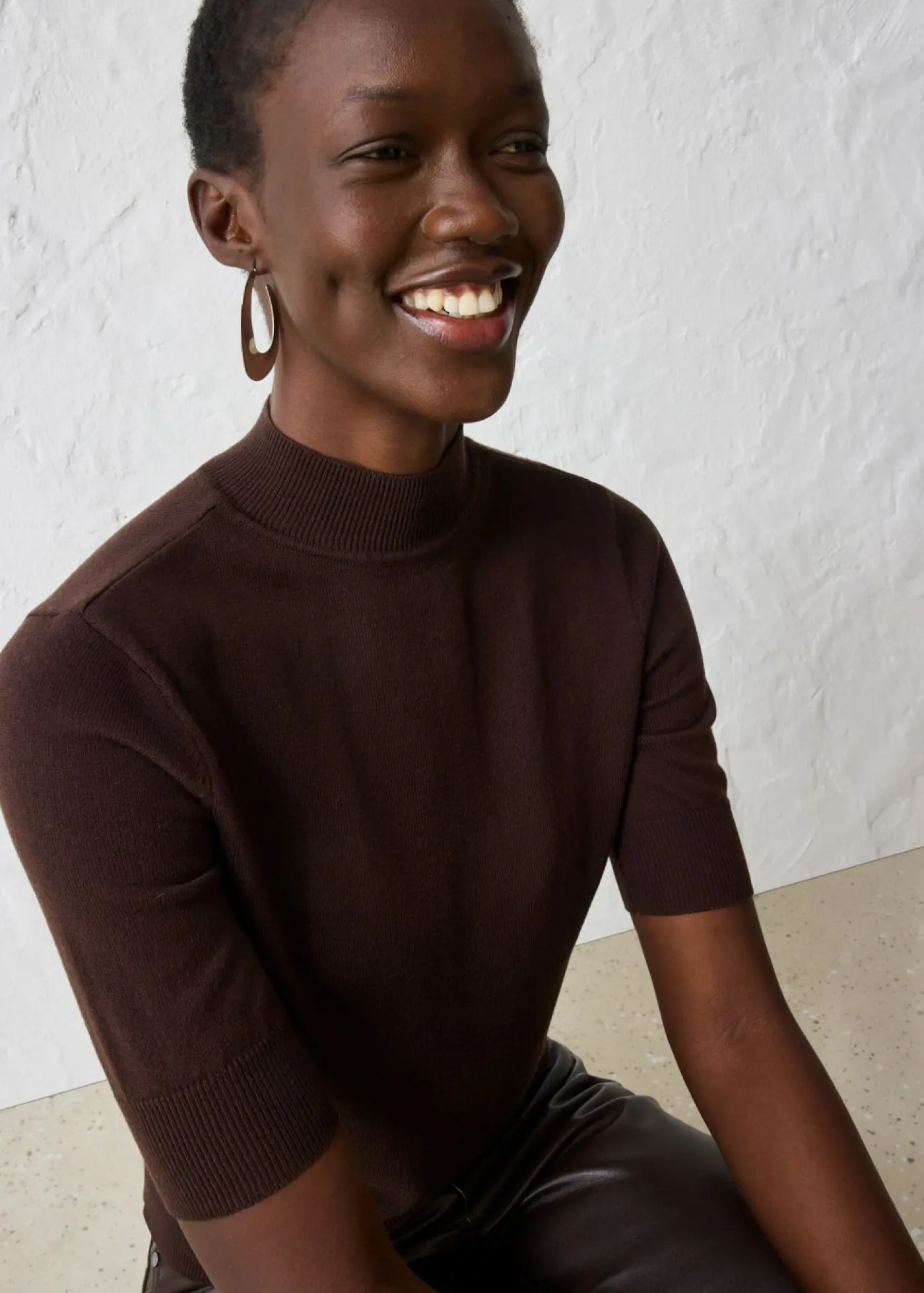 Mujer bonprix bonprix Jersey de cuello vuelto con mezcla de lana suave