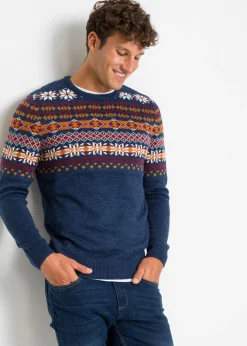 bonprix bonprix Jerséis Y Cárdigans>Jersey de estilo noruego Azul oscuro