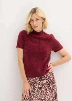 bonprix bonprix Jerséis|Ropa De Punto>Jersey de hilo de plumas rojo avellana