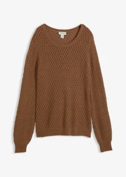 Mujer bonprix bonprix Jersey de mezcla de algodón con punto estructurado