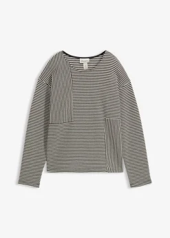 bonprix bonprix Jerséis|Ropa De Punto>Jersey de punto negro-blanco lana con rayas