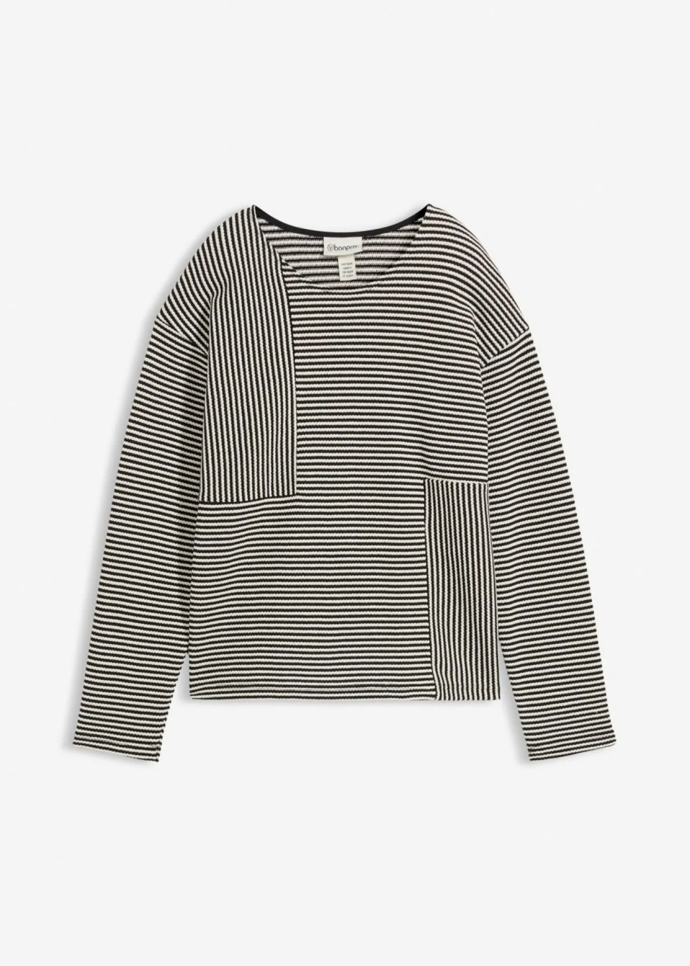 bonprix bonprix Jerséis|Ropa De Punto>Jersey de punto negro-blanco lana con rayas