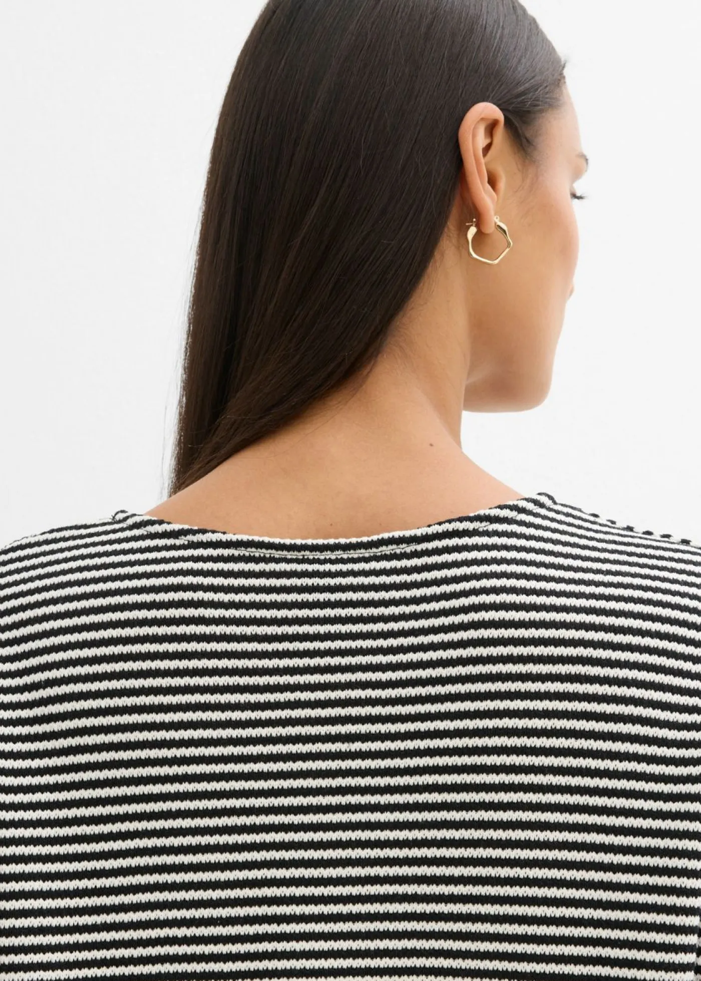 bonprix bonprix Jerséis|Ropa De Punto>Jersey de punto negro-blanco lana con rayas