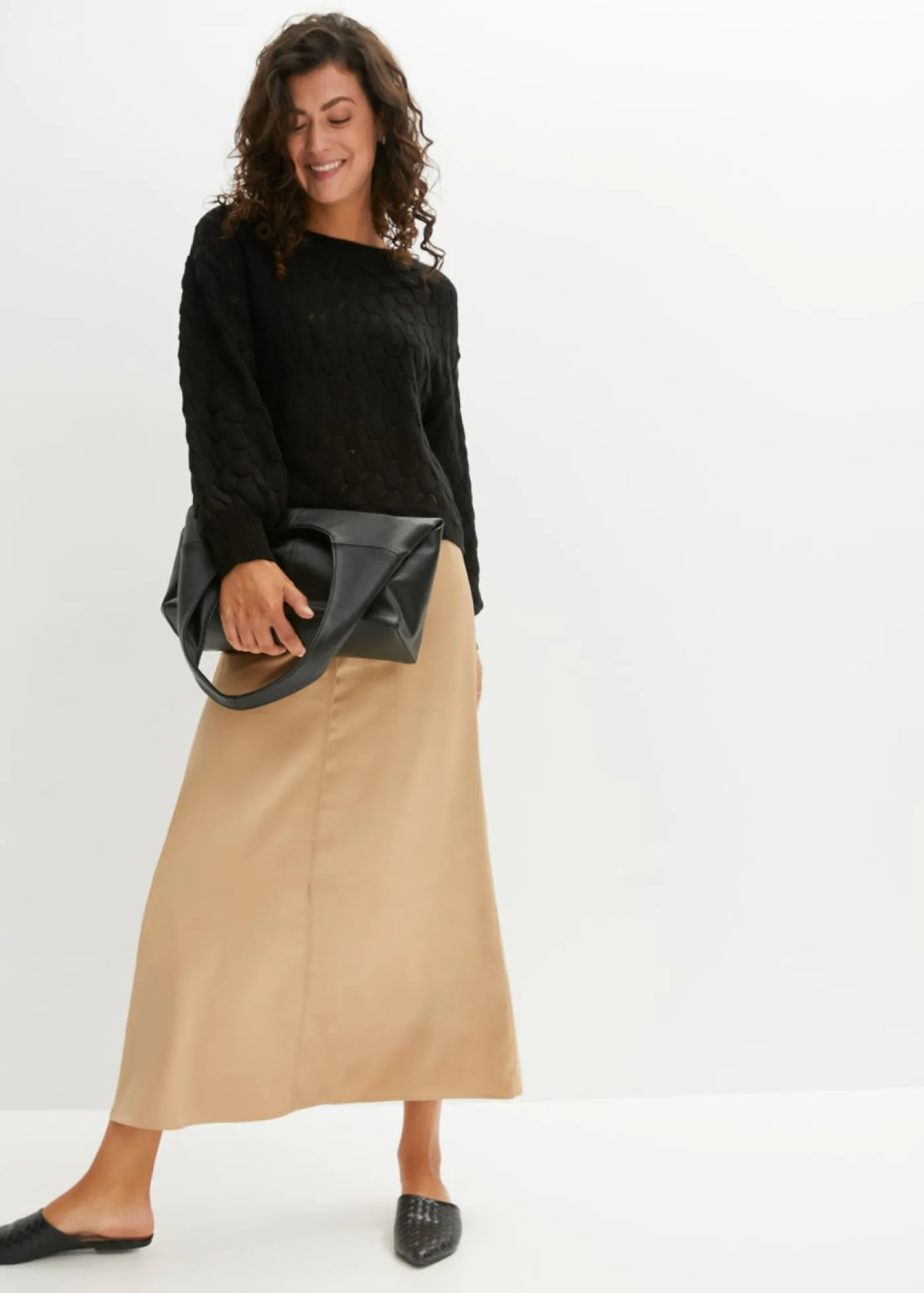 bonprix bonprix Jerséis|Ropa De Punto>Jersey de punto ajour Negro