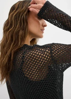 Mujer bonprix bonprix Jersey de punto ajour con hilo brillante