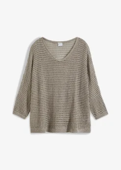 Mujer bonprix bonprix Jersey de punto ajour de mezcla de viscosa