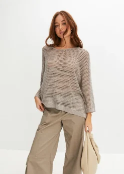 Mujer bonprix bonprix Jersey de punto ajour de mezcla de viscosa