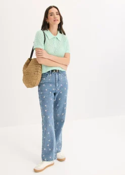 Mujer bonprix bonprix Jersey de punto ajour de algodón puro