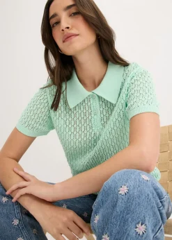 Mujer bonprix bonprix Jersey de punto ajour de algodón puro