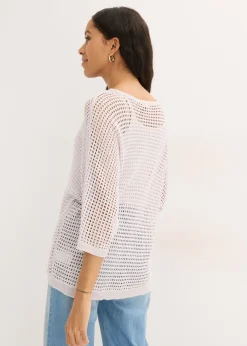 Mujer bonprix bonprix Jersey de punto ajour de mezcla de viscosa